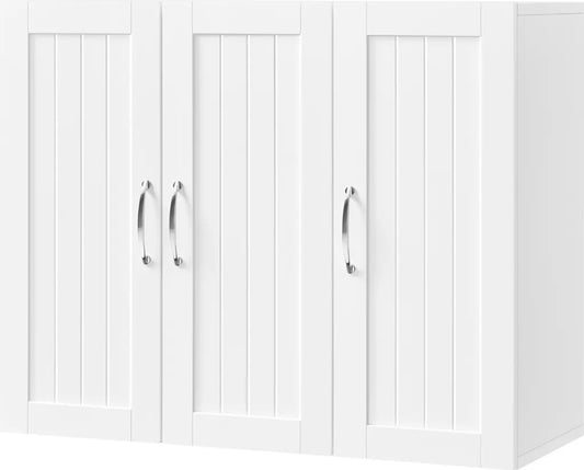 Yaheetech Hängeschrank – 3 Türen – verstellbares Regal – 75 x 31 x 60 cm – Weiß