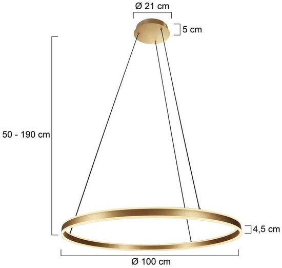 Steinhauer - Pendelleuchte - Ringlux - gold - Metall - Ø 100cm - LED - 3676GO