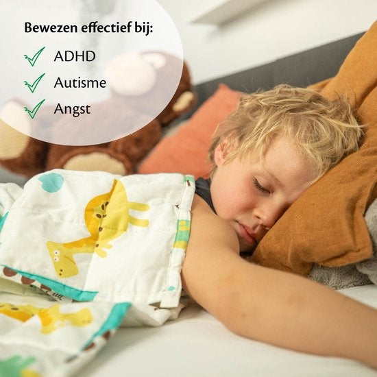 EL Life Wiegedecke Kind 3.2kg - 100 x 150cm - Wiegedecke - OEKO-TEX Baumwolle - Dino