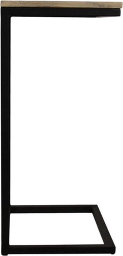 HSM Kollektion Beistelltisch Read - natur/schwarz - Mangoholz/Eisen