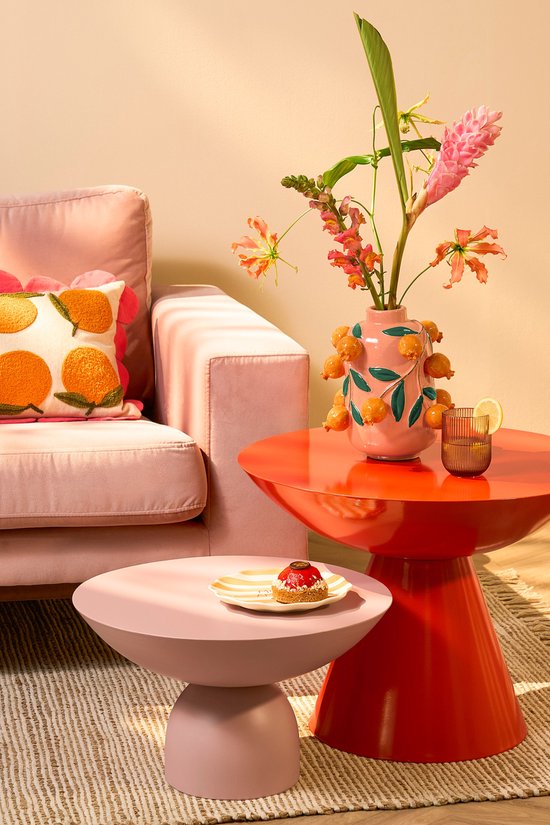 Mica Decorations Celise Beistelltisch - H28 x Ø47 cm - Metall - Hellrosa