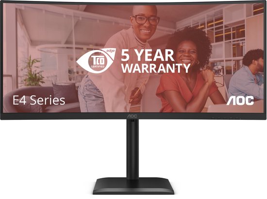 AOC CU34E4C – Gebogener, ultrabreiter Business-Monitor – USB-C 90 W – 5 Jahre Garantie – 34 Zoll
