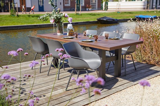 Hartman Sophie elegance Gartenstuhl - Dunkelgrau - 2er-Set - dunkelgraues Rondo-Fußkreuz