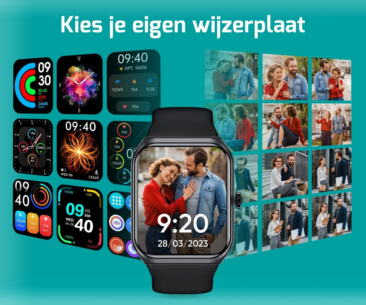 FITAGE Smartwatch - Schrittzähler - Sportuhr - Schwarz