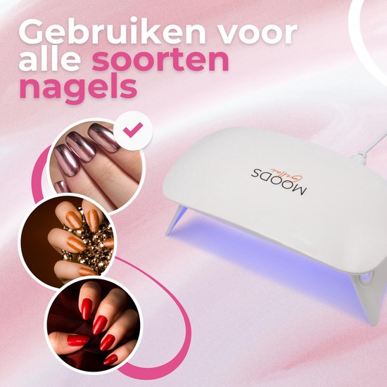 Moods Gellac - Kompakte Nagellampe - UV-Lampe Gel-Nägel - Mini-Nageltrockner - leicht zu tragen - Weiß
