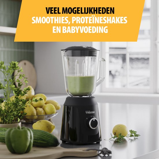 Tristar Mixer 350 W – BL-4482 – 1 l – Smoothie-Mixer und Eiszerkleinerer – Schwarz