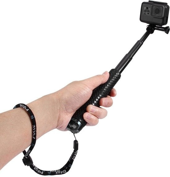 GarpexÂ¬Ã† Universal Selfie Stick XL - Ausziehbar bis zu 95cm - Geeignet für verschiedene Action-Kameras - Universal - Wasserdicht - Schwarz