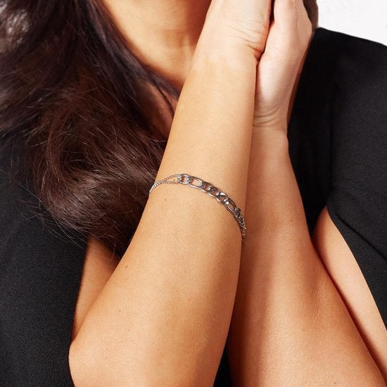 Laura Ferini Damenarmband Prego Silber - Silbergliederarmband - 18K Weißgold vergoldet - Schmuck - Accessoires - Schmuck - Damenarmband