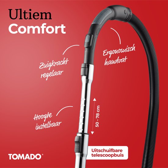 Tomado TVC2001B - Beutelloser Staubsauger - 2 Liter - Beutellos - HEPA 12-Filter - Leichtgewicht - Schwarz
