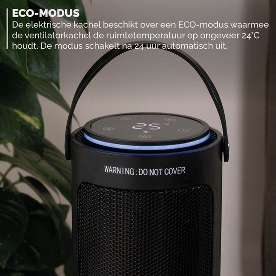 BREND BR-2221 Ceranfeldherd mit ECO-Modus und Thermostat 15-35 °C - Elektroherd - Heizung - 2000W - Schwarz