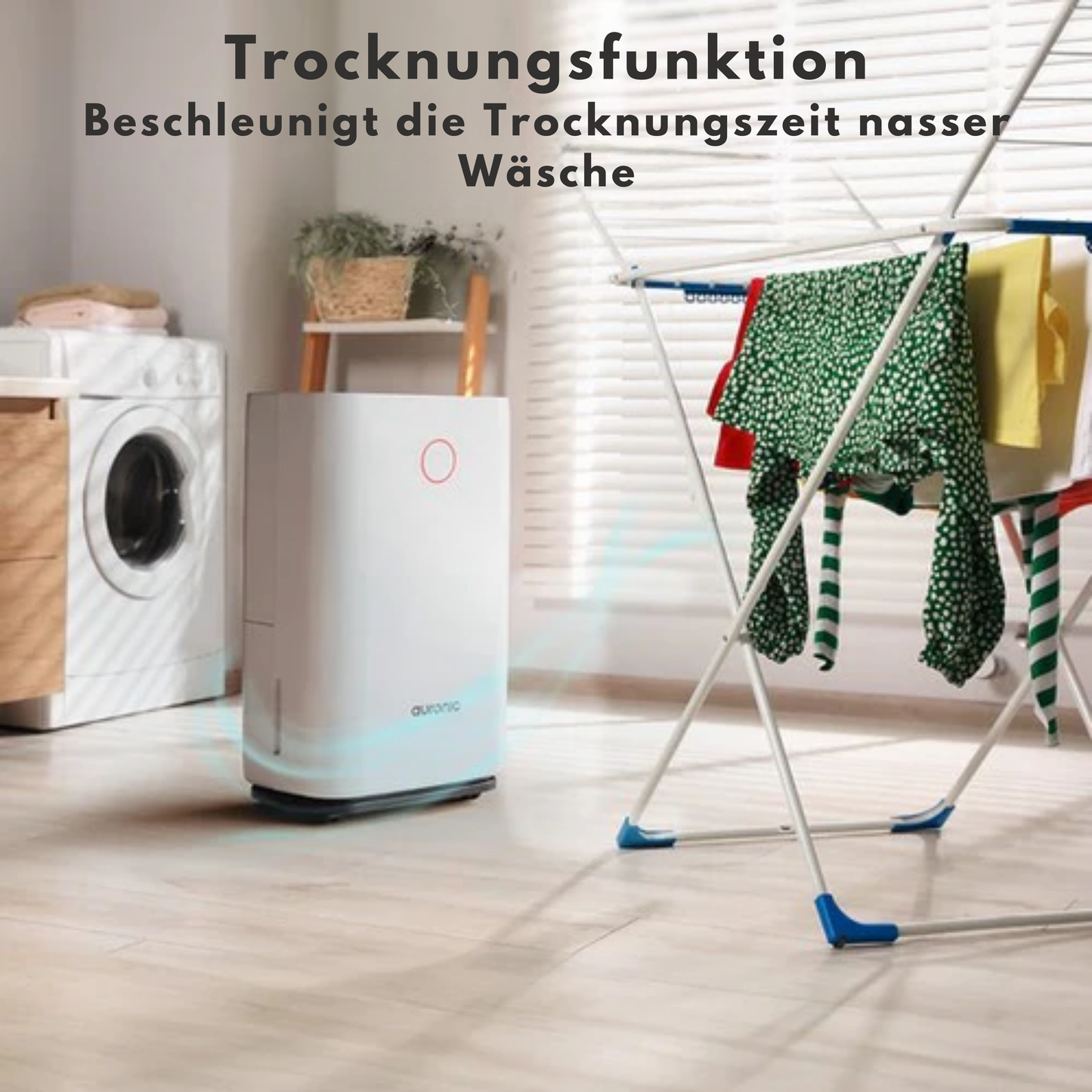 Auronic Luftentfeuchter - 16 l Kapazität pro Tag - Wash-Dry-Funktion - Nachtmodus - Für Schlafzimmer & Wohnzimmer - Weiß & Kunststoff