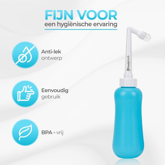 PurelyGoods® Peri Bottle - Portable Bidet - Vaginal Dusche - Perineum - Schwangerschaft - Postpartum Spülen Flasche - 450ML - Blau