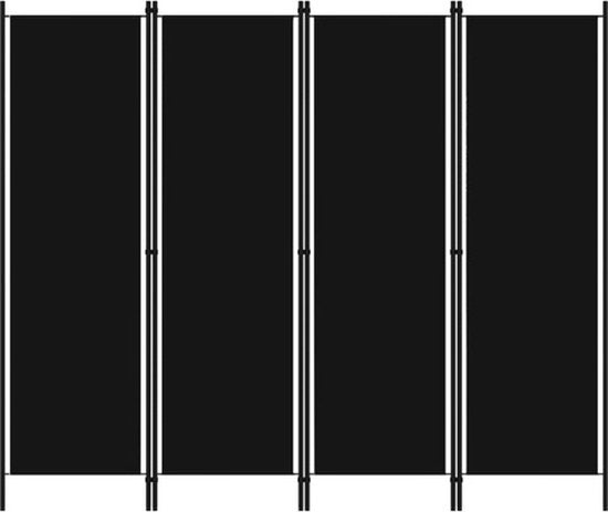 vidaXL – Raumteiler – mit – 4 – Paneelen – 200 x 180 – cm – schwarz