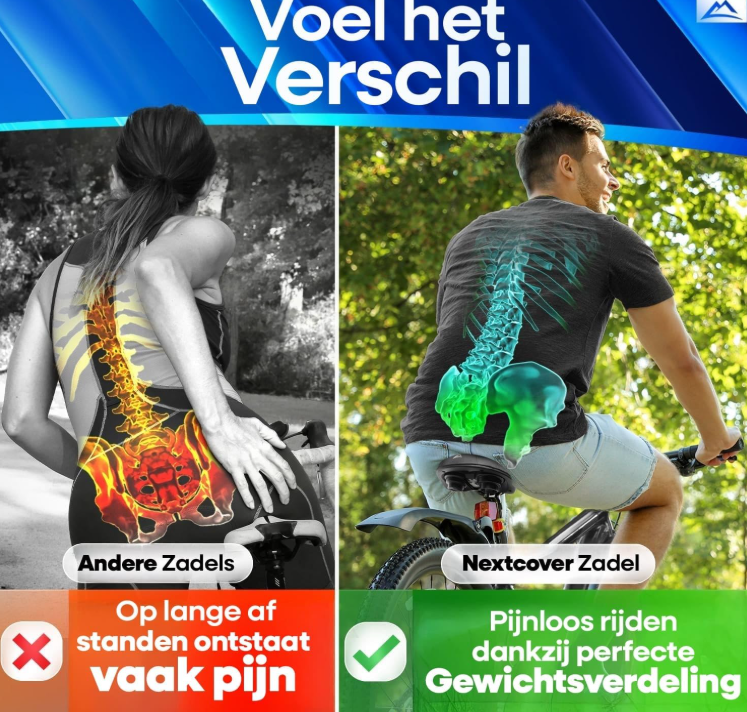 NextCover Fahrradsattel – Schwarz – 26 x 18 x 10 cm – Memory-Schaum, ergonomisch