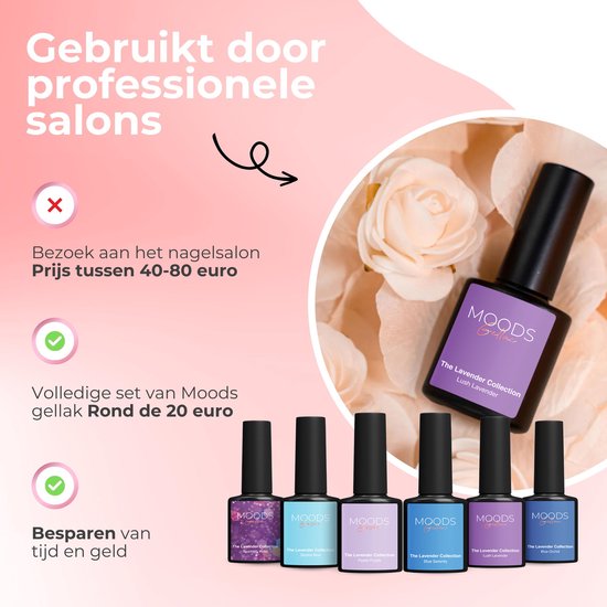 Moods Gellac 6-teiliges Set - Gel-Nagellack Starter Pack - Gel-Nagellack - 8ML - The Lavender Collection - Gellac - Nägel - Chic Colours