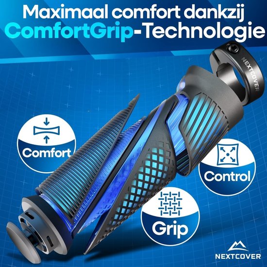 NEXTCOVER® Ergonomische Fahrradgriffe mit [Comfort-Grip-Technologie] I Universelle Fahrrad- und MTB-Griffe I Fahrradlenkergriffe I Fahrradgriffe I Ergonomisches Design für Druckentlastung und besseren Halt I Geeignet für E-Bikes, Citybikes und MTBs I 1 Pa