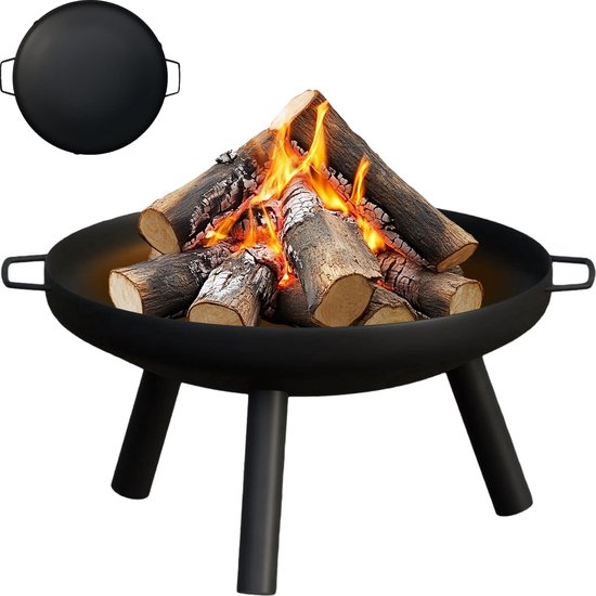 Flowsense Feuerschale - Outdoor Feuerkorb - Gartenkamin - Stimmungsvolle Feuerstelle - Für Garten und Terrasse - Stahl - Ø 58 cm