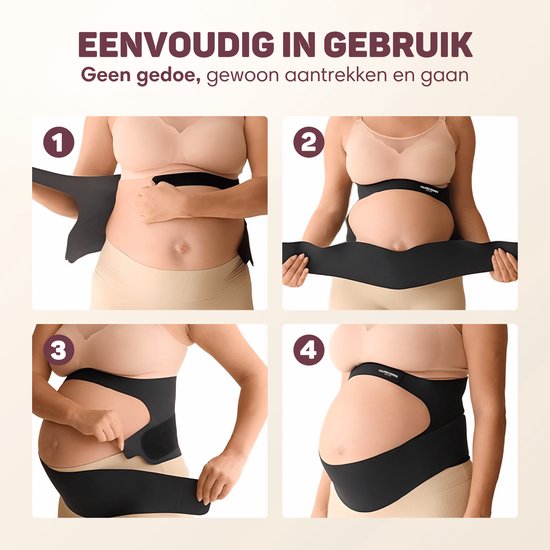 Vulpes Goods® Babycare - Bauchband Schwangerschaft - Verstellbarer Schwangerschaftsgürtel - Bauchband für die Schwangerschaft - Unsichtbar & Atmungsaktiv - Bauch- & Rückenstütze - Größe L - Beckenband - Schwangerschaftsgürtel - Beckenbandage - inkl. Wasch