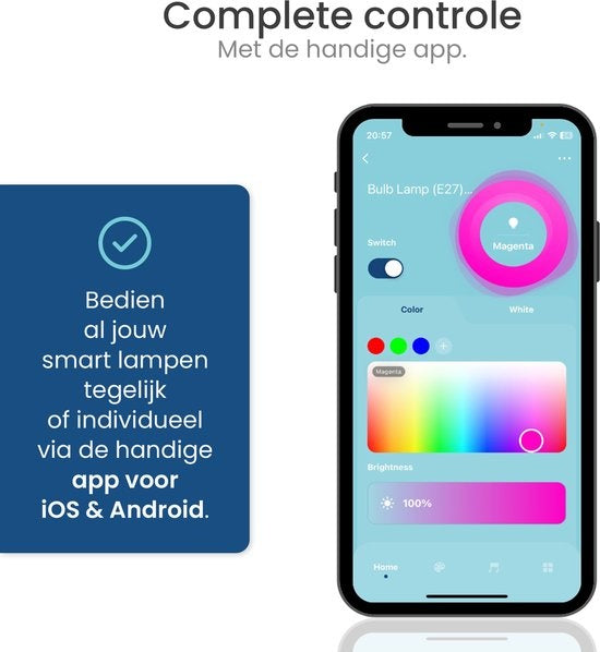 Gologi Slimme Wandlamp - Binnen en Buiten - Lamp Zwart - Industrieel - Smart Lamp - Buitenlamp - Waterdicht - Energiezuinig en Roestvrij - RGB - Met App