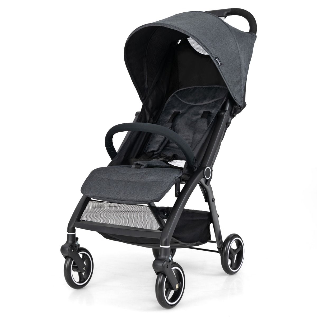 Coast Kinderwagen – leicht und zusammenklappbar – verstellbare Rückenlehne und Sonnendach – grau