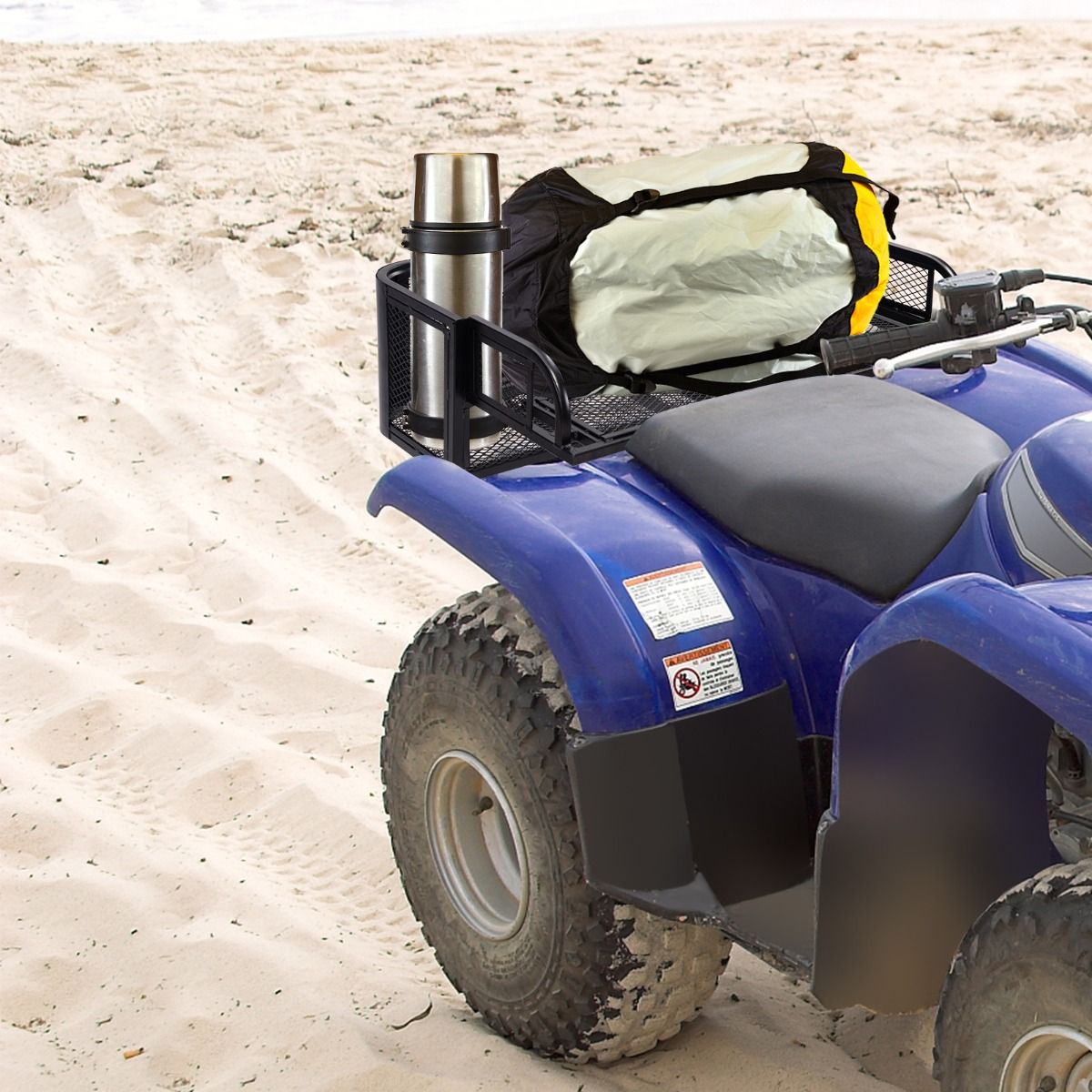 Coast Metall-Gepäckkorb für ATVs mit Mesh-Design - großer Stauraum auf 2 Ebenen - 104 x 67 x 31,5 cm - Schwarz