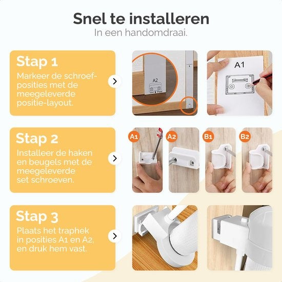 Goliving Sicherheitstor - bis 150 cm - Kindertor - Stabiles Netz - Für Babys und Hunde - Langlebiges Material