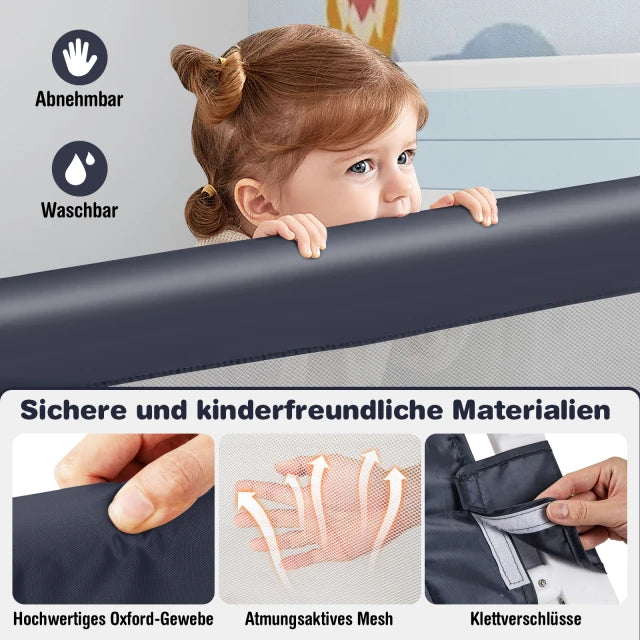 Coast Bettgitter - Sicherheit - Verstellbar - Mesh - Oxford - Kinderbett - Dunkelgrau