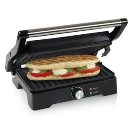 Tristar GR-7908KL Kontaktgrill – 1500 W – um 180° aufklappbar – Antihaftbeschichtung – Schwarz