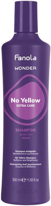 Fanola Wonder No Yellow Shampoo – Neutralisiert Gelbstiche in blondem Haar – 350 ml