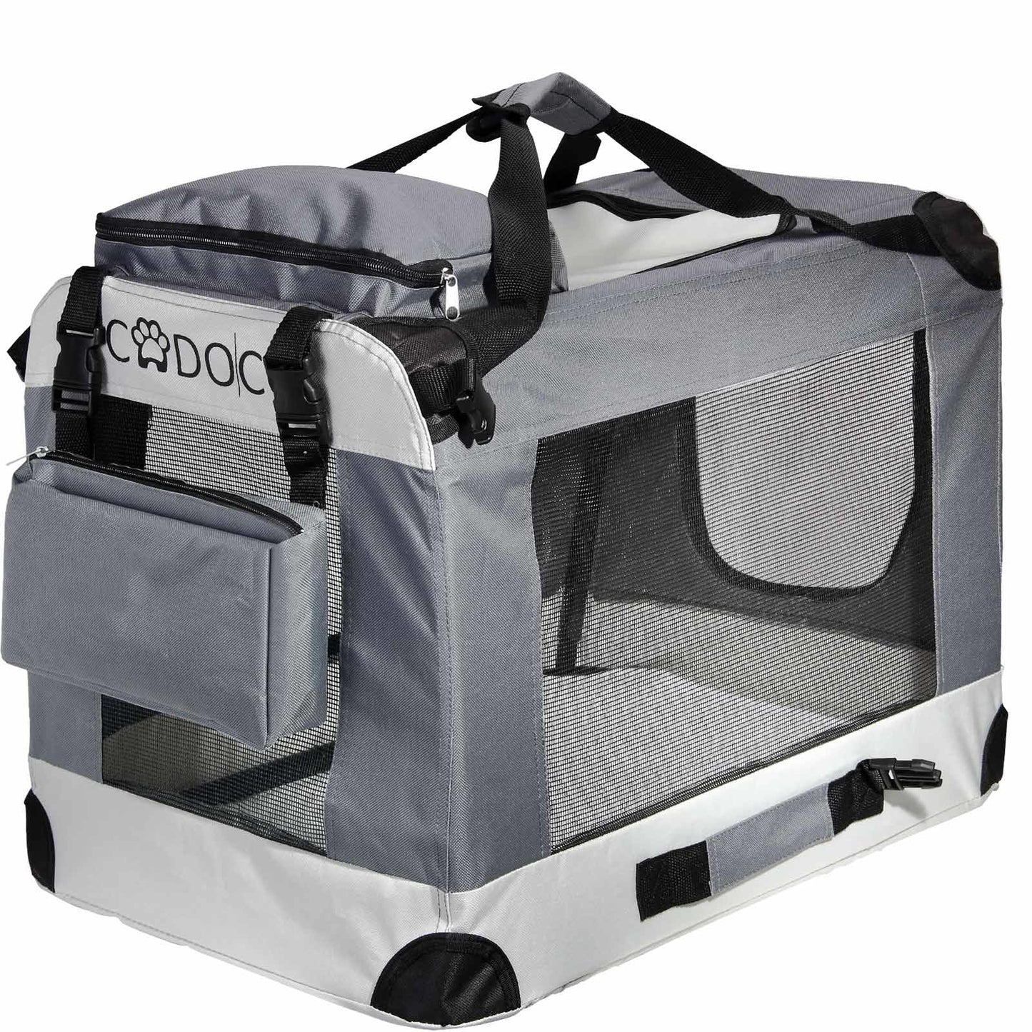 Cadoca Hundetransportbox XXL 92 x 64 x 64cm grau