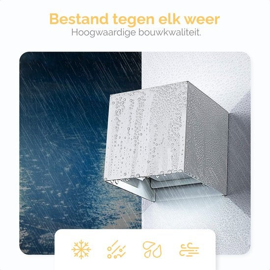 Goliving lamp â€šÃ„Ã¬ Wandlamp wit binnen en buiten â€šÃ„Ã¬ Kubuslamp industrieel â€šÃ„Ã¬ Waterdichte LED-verlichting - Energiezuinig en roestvrij - 10 x 10 x 10 cm