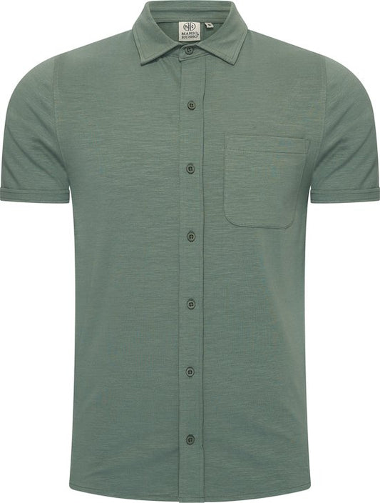Mario Russo Kurzarmhemd - Hemd Herren - Polohemd Herren - t shirt men - M - Duck Green