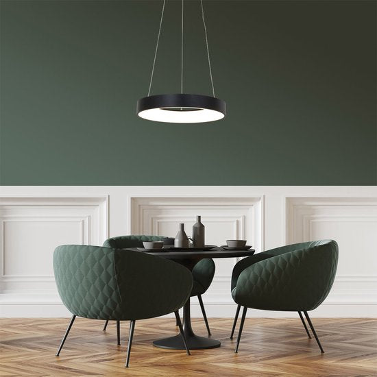 Steinhauer Ringlede Hängeleuchte – rund – verstellbar – 48 cm – schwarz