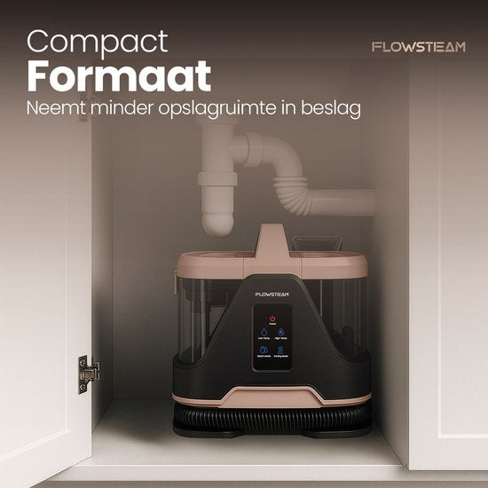 FLOWSTEAM® 6-in-1 Dampfreiniger PRO - Teppichreiniger - Fleckenreiniger - Handdampfer - Sitzreiniger - 100°C Dampf - 4 Dampfmodi - 90 Minuten Dampf - 5M Kabel