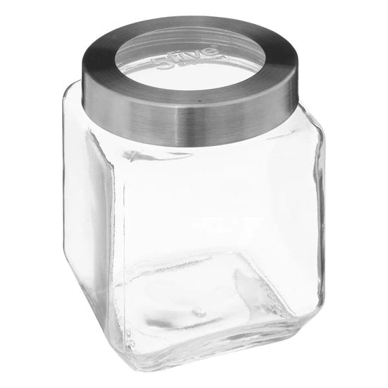 5Five Vorratsglas MIRO mit Schraubdeckel – Glas – 1,2 l – 11 x 14 cm – Vorratsgläser – transparent – Einmachglas