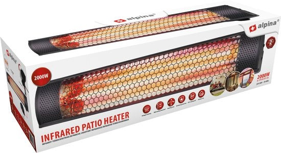 alpina - Terrassenheizer – Infrarotheizung – IP54 staub- und spritzwassergeschützt – 2000W