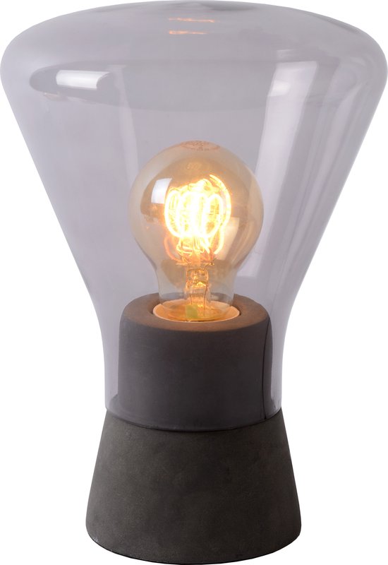 Lucide BARRY Tischlampe – Ø 16,5 cm – 1xE27 – Fumé