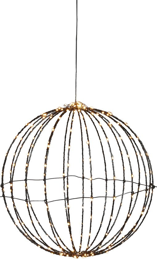 Luca Lighting Weihnachtslichterkugel mit warmweißen LED-Lichtern - Ø40 cm - Schwarz