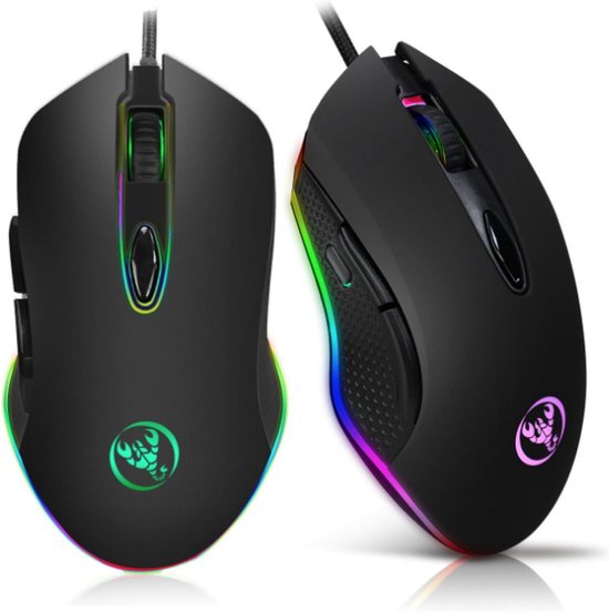 HXSJ S500 Ergonomische  Gaming-Maus RGB – Büromaus – 4800 dpi