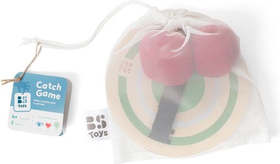 BS Toys Fangspiel – Holzspielzeug – Sport – Fang- und Wurfspiel mit Klettverschluss