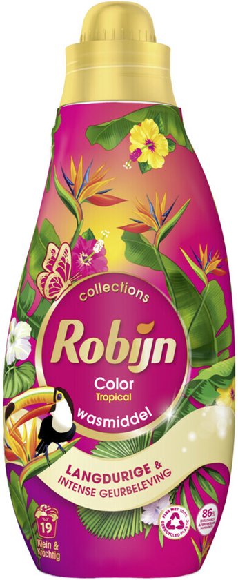 Robijn Klein & Krachtig Waschmittel Color Tropical für 19 Waschgänge – 665 ml