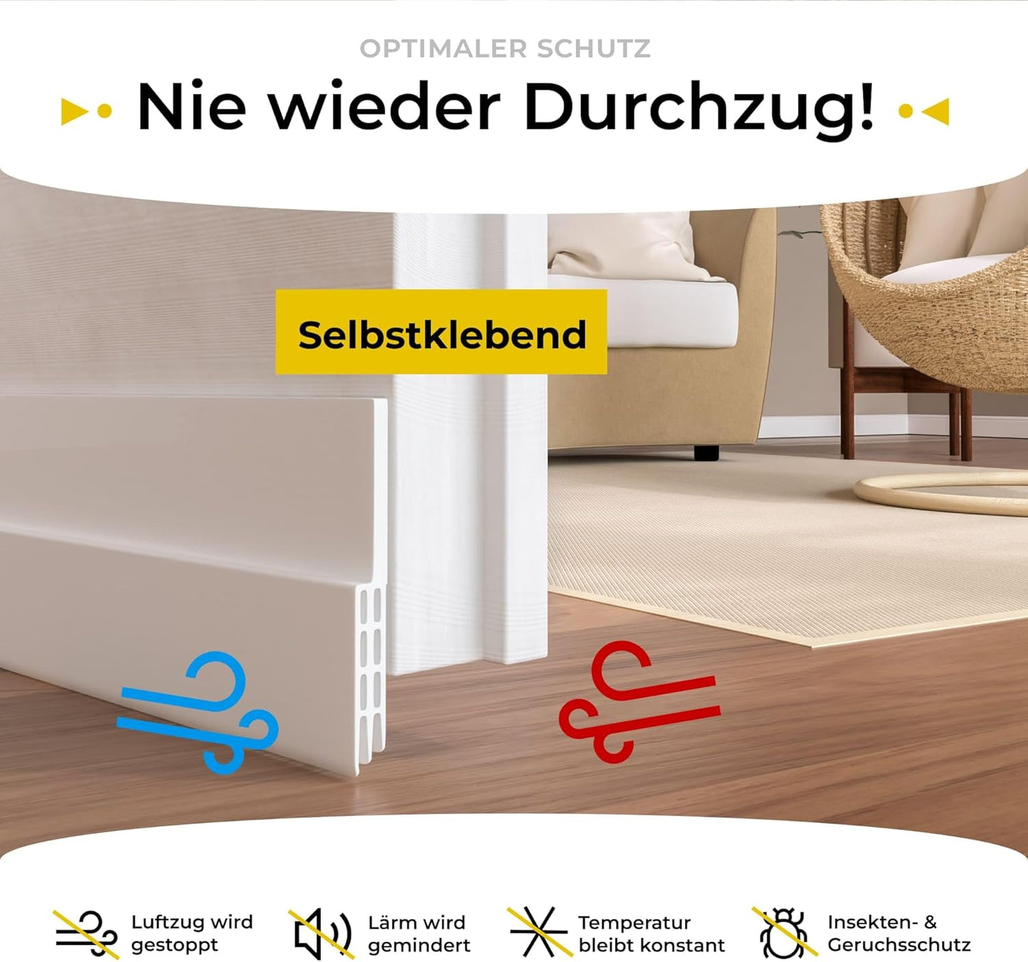 five Dots Entwurfsstreifen mit Kleberand - Silikon reinweiß - 1 Stück