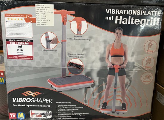Vibro Shaper – Vibrationsplatte mit Oszillationstechnologie strafft den Körper – Powerplate trainiert alle Muskelgruppen – inklusive Power-Stretchbänder