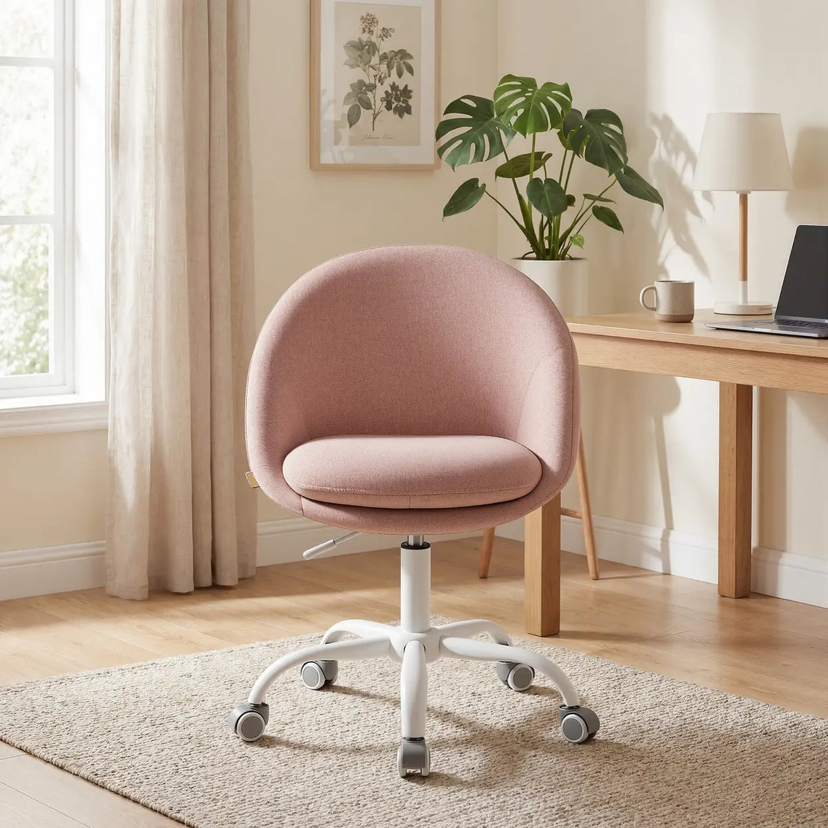 JOYFURNOS Drehbarer Bürostuhl – höhenverstellbar – rosa