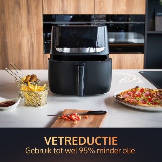 JAP Appliances Aspire - XXL Airfryer (5,6 Liter) - Inklusive 20 Stück Backpapier - 1, 2 bis 6 Personen - Kochbuch - 8 Automatikprogramme - Große XL Heißluftfritteuse - Digitaler Touchscreen - PFAS-frei - 1700W