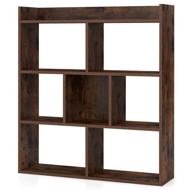 Coast Bücherregal mit 7 offenen Fächern – 80 x 20 x 90 cm – Kaffee, Weiß oder Walnuss