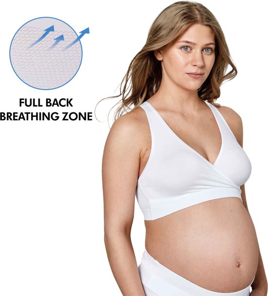 Medela Keep Cool Sleep Schwangerschafts- und Still-BH, Weiß, Größe L