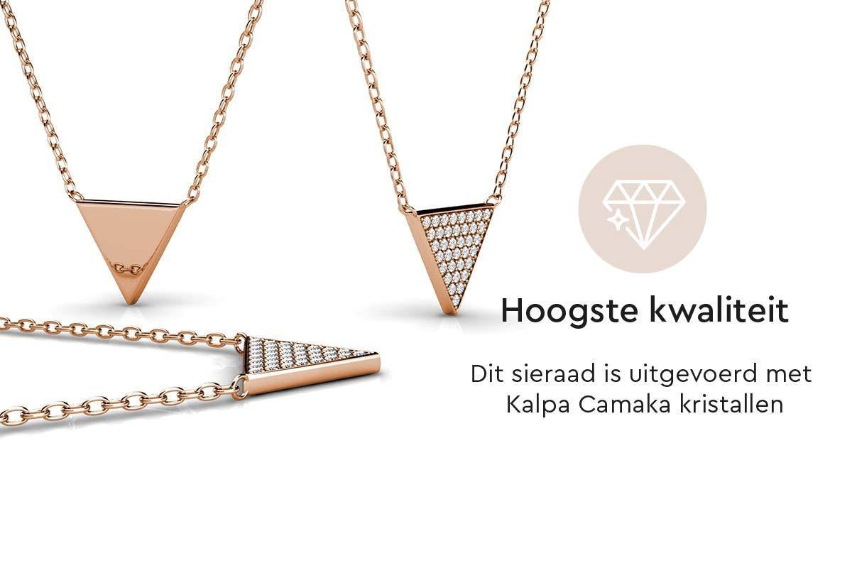 Yolora Damen-Halskette mit Anhänger - Kalpa Camaka Kristalle - Farbe Rose - 18K Rose Gold vergoldet - Damen-Halskette Rose Gold - Schmuck - Luxuriöse Geschenkbox - Geschenkbox - Exklusive Geschenkbox - Schöne Geschenkverpackung