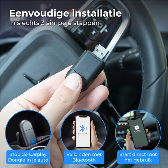 Nuvance - CarPlay Dongle - 2 in 1 USB & USB-C - Geeignet für Android & Apple - CarPlay Wireless - Car Dongle - Wireless CarPlay - USB Adapter