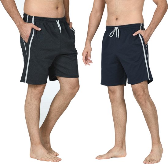 Comfort Essentials - Shorts für Männer - 2er-Pack - Navy/Antracite - XXL